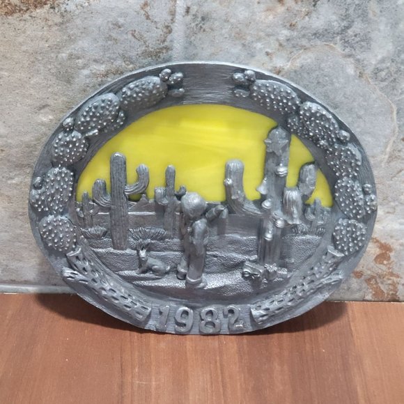 Vintage Pewter Plate Michael Ricker Southwestern Christmas 1982 - Picture 4 of 13